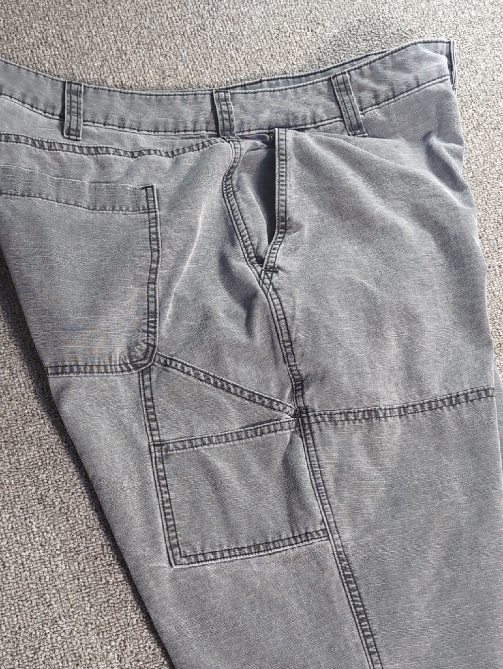 Abercrombie & Fitch Double Knee Rip-Stop Carpenter Pants Size 36x32 in Gray - Picture 6 of 10